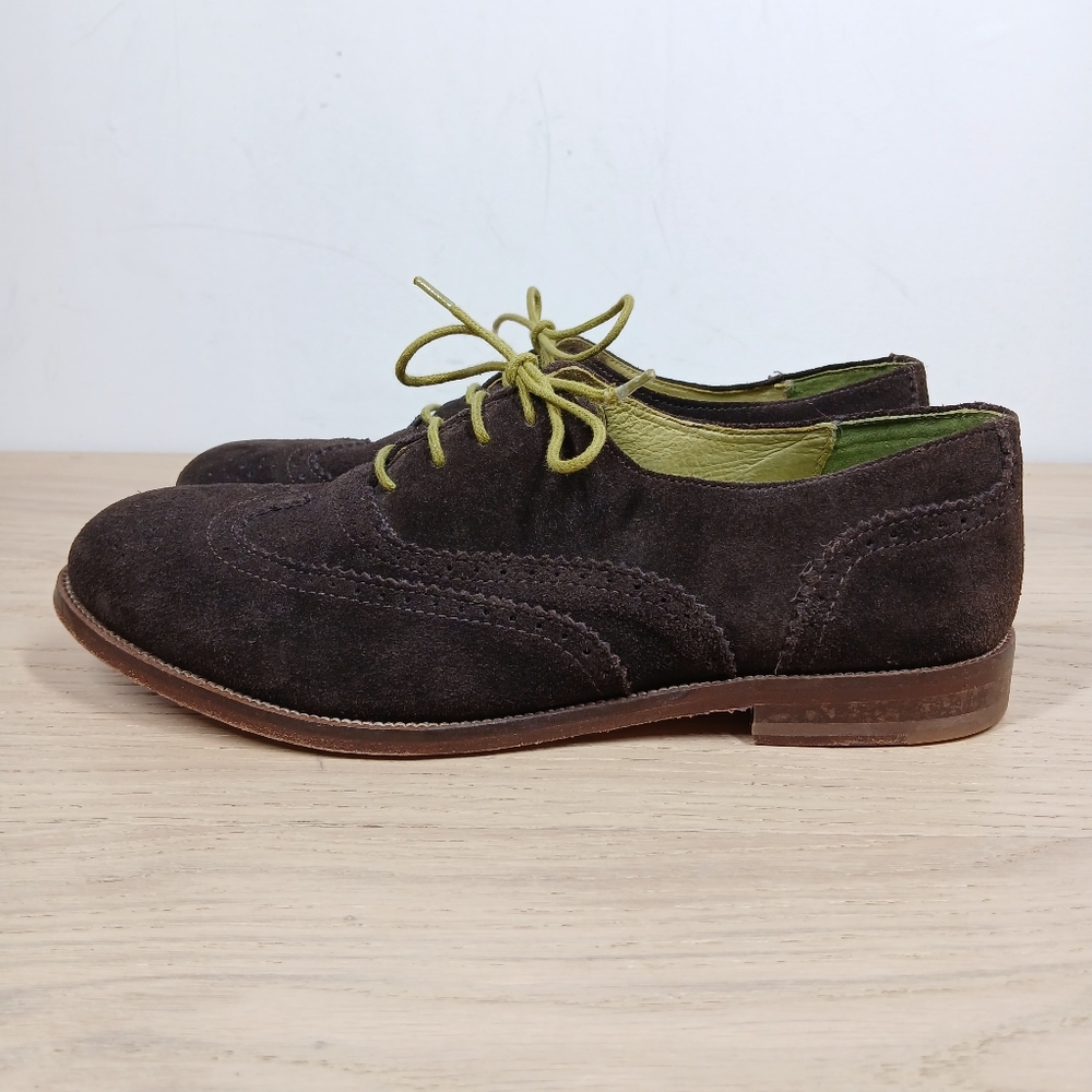 Boden Oxford Brogue Men's 8.5 Lace‎ Up Shoes Brown Leather Suede Lace Up